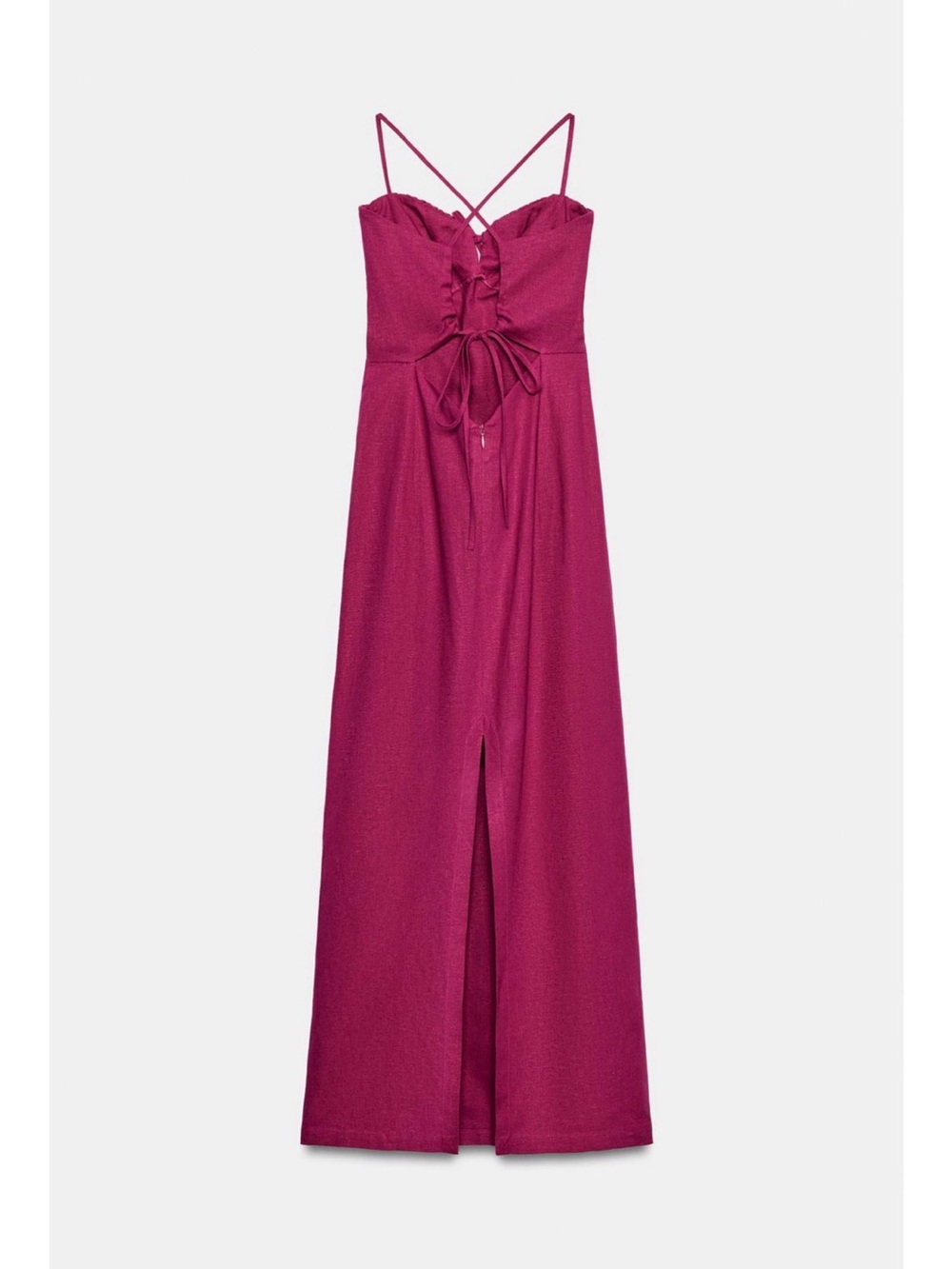 Zara Raspberry-Red Spaghetti Strap Maxi Dress - Picture 6 of 7